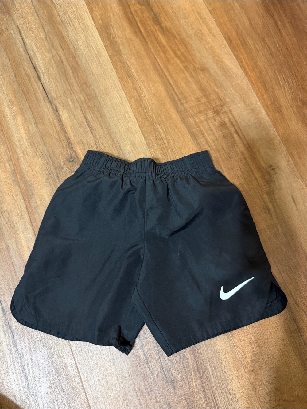 Nike Black Kids Athletic Shorts with White Swoosh